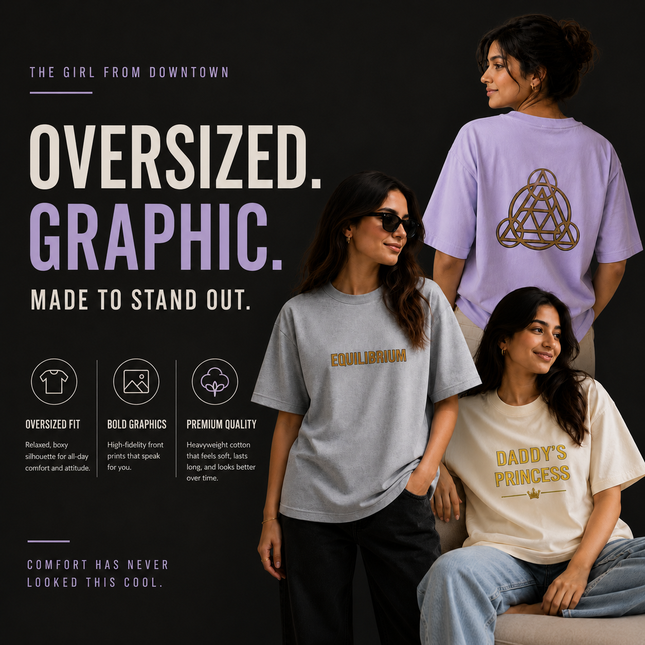 The Girl From Downtown | Women’s Oversized Graphics