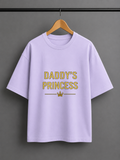 Daddy's Princess Terry Oversized Tee | Premium Gold Crown Graphic