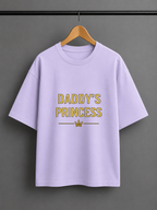 Daddy's Princess Terry Oversized Tee | Premium Gold Crown Graphic