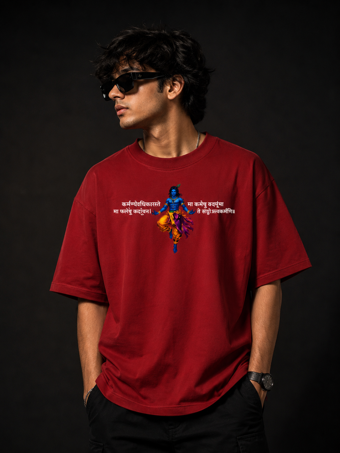 Divine Duty Oversized Tee | Red