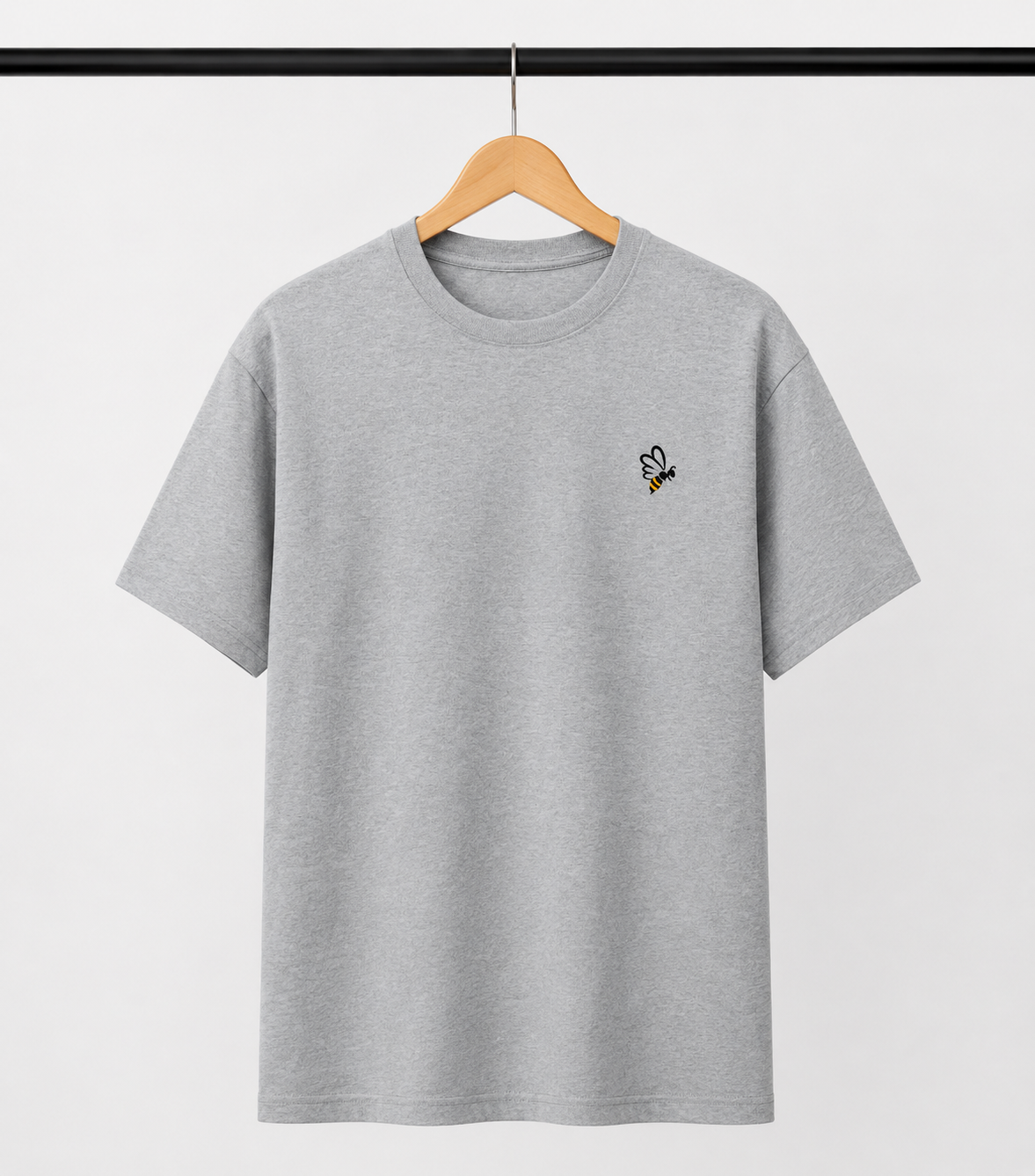 Embroidered Minimalist Bumblebee Unisex Tee | Premium Essential T-Shirt