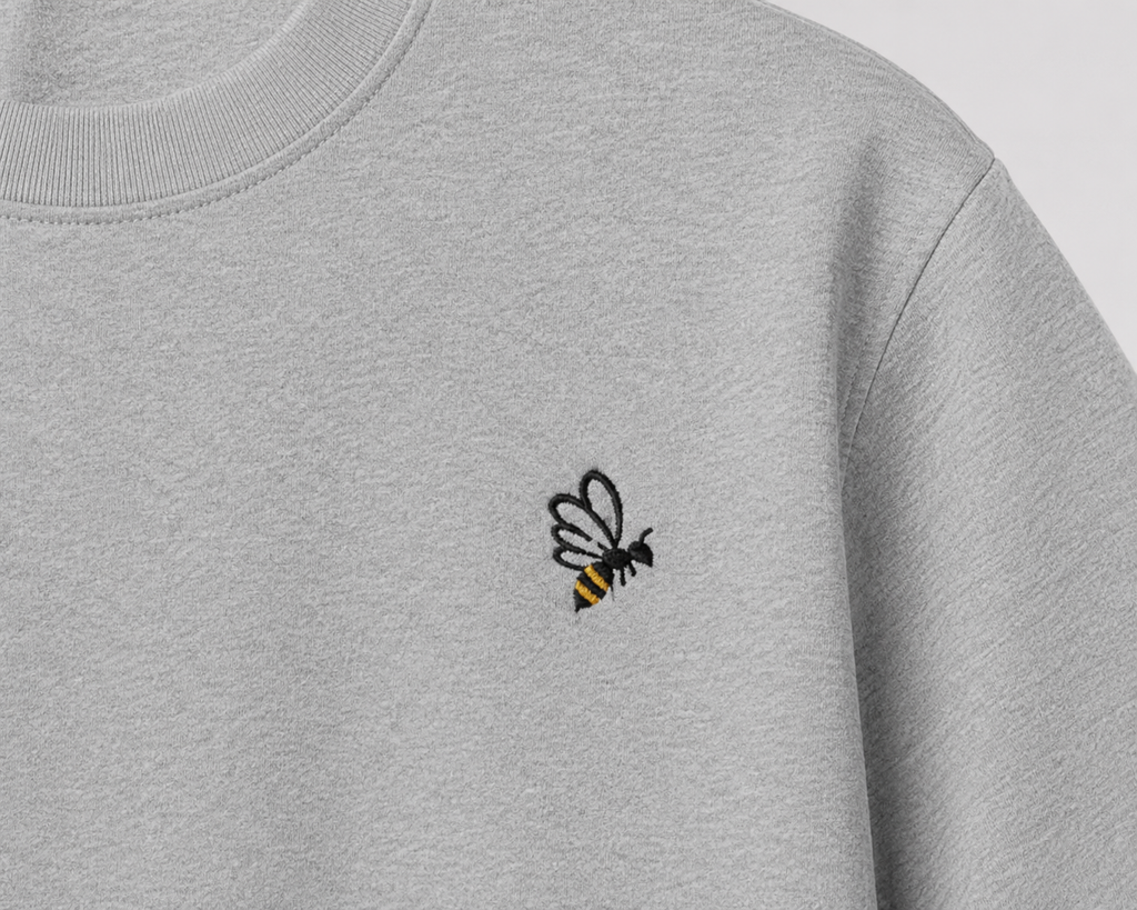 Embroidered Minimalist Bumblebee Unisex Tee | Premium Essential T-Shirt