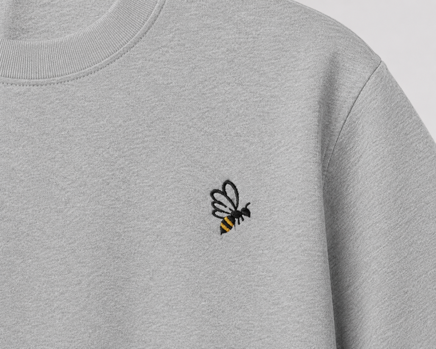 Embroidered Minimalist Bumblebee Unisex Tee | Premium Essential T-Shirt