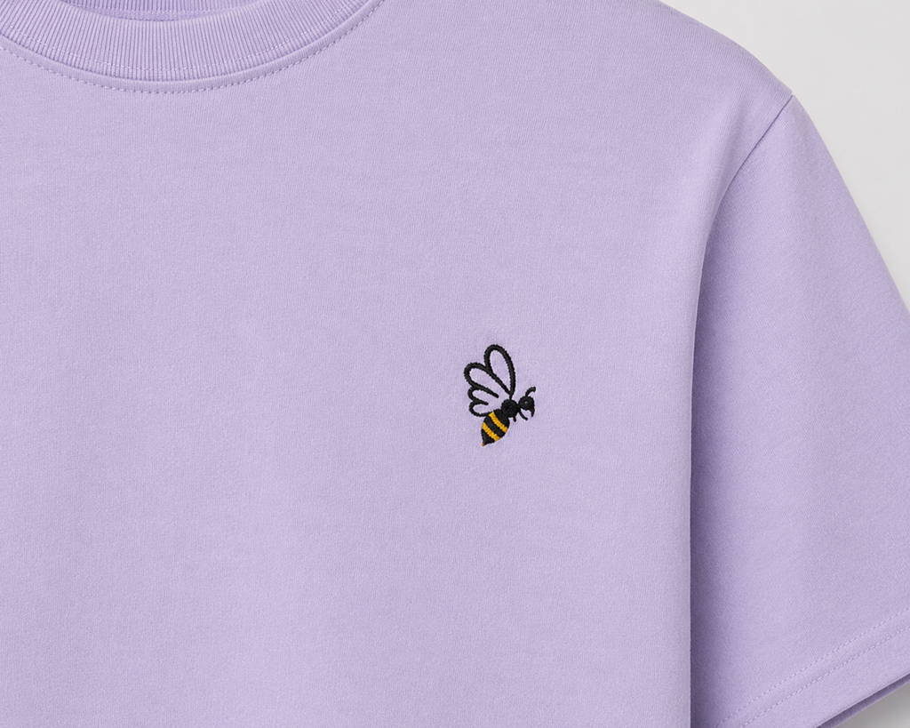 Embroidered Minimalist Bumblebee Unisex Tee | Premium Essential T-Shirt