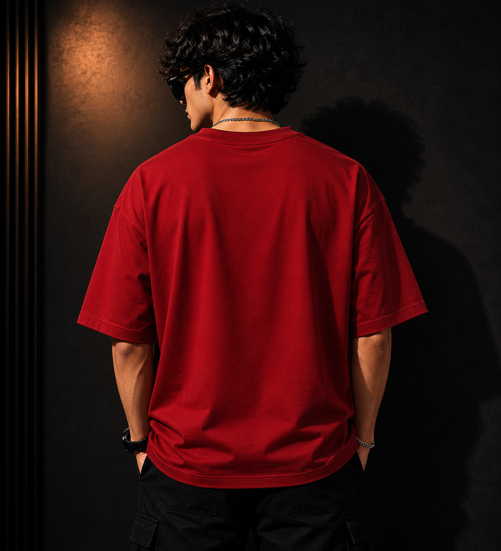 Divine Duty Oversized Tee | Red