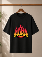 AURA Fire Graphic Unisex Tee | Vibrant Gradient Streetwear