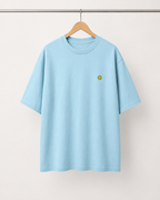 Power Saving Mode Oversized Tee | Sky Blue Tech Humor Graphic