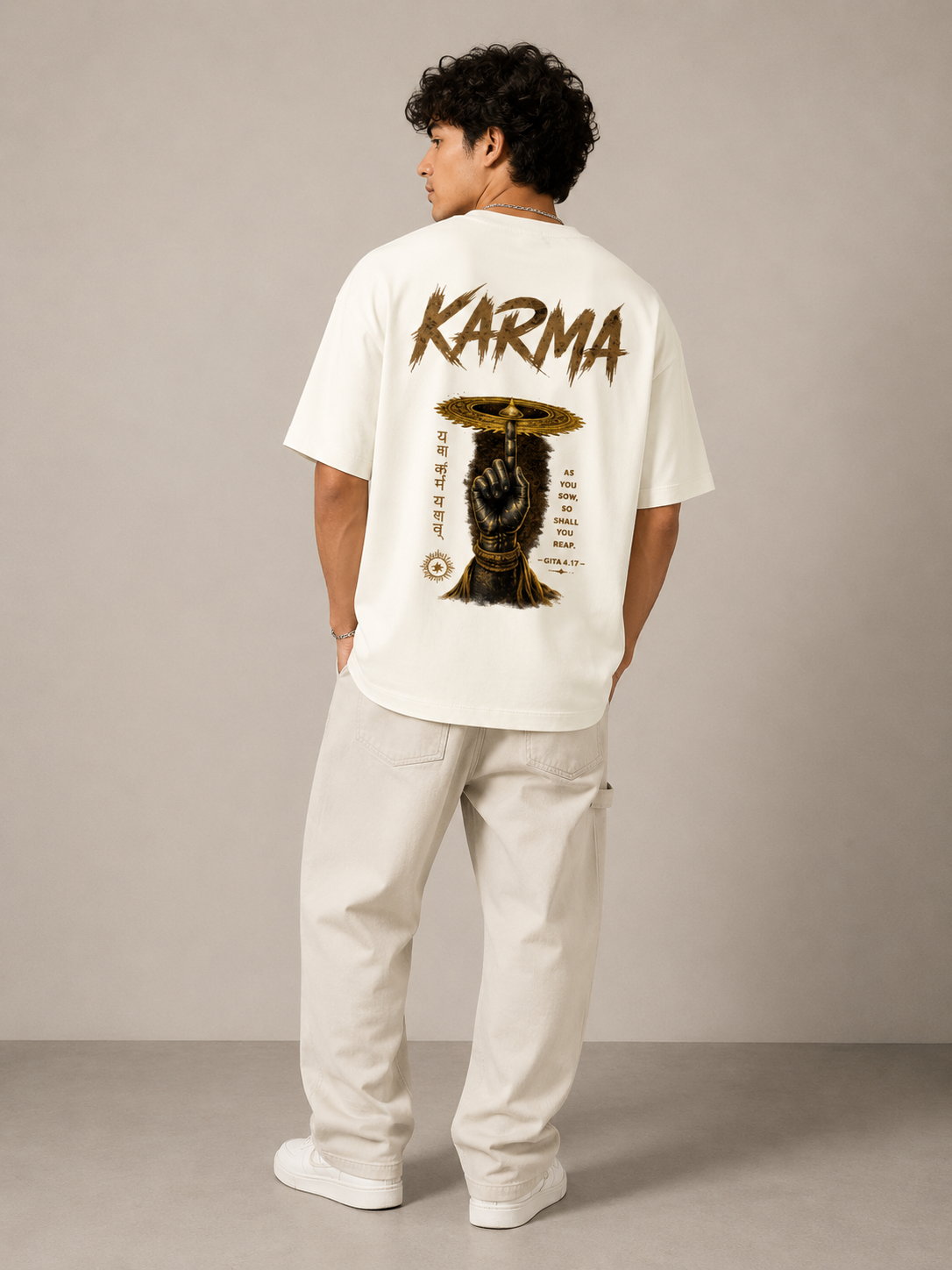 Karma Sudarshana Oversized Tee | Premium Spiritual Streetwear