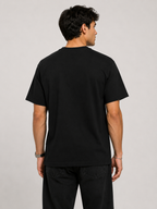 Embroidered Golden Lotus T-Shirt | Premium Minimalist Black Tee