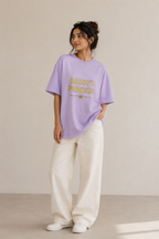 Daddy's Princess Terry Oversized Tee | Premium Gold Crown Graphic