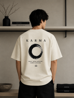 Karma Zen Enso Oversized Tee | Minimalist Spiritual Streetwear | Off White