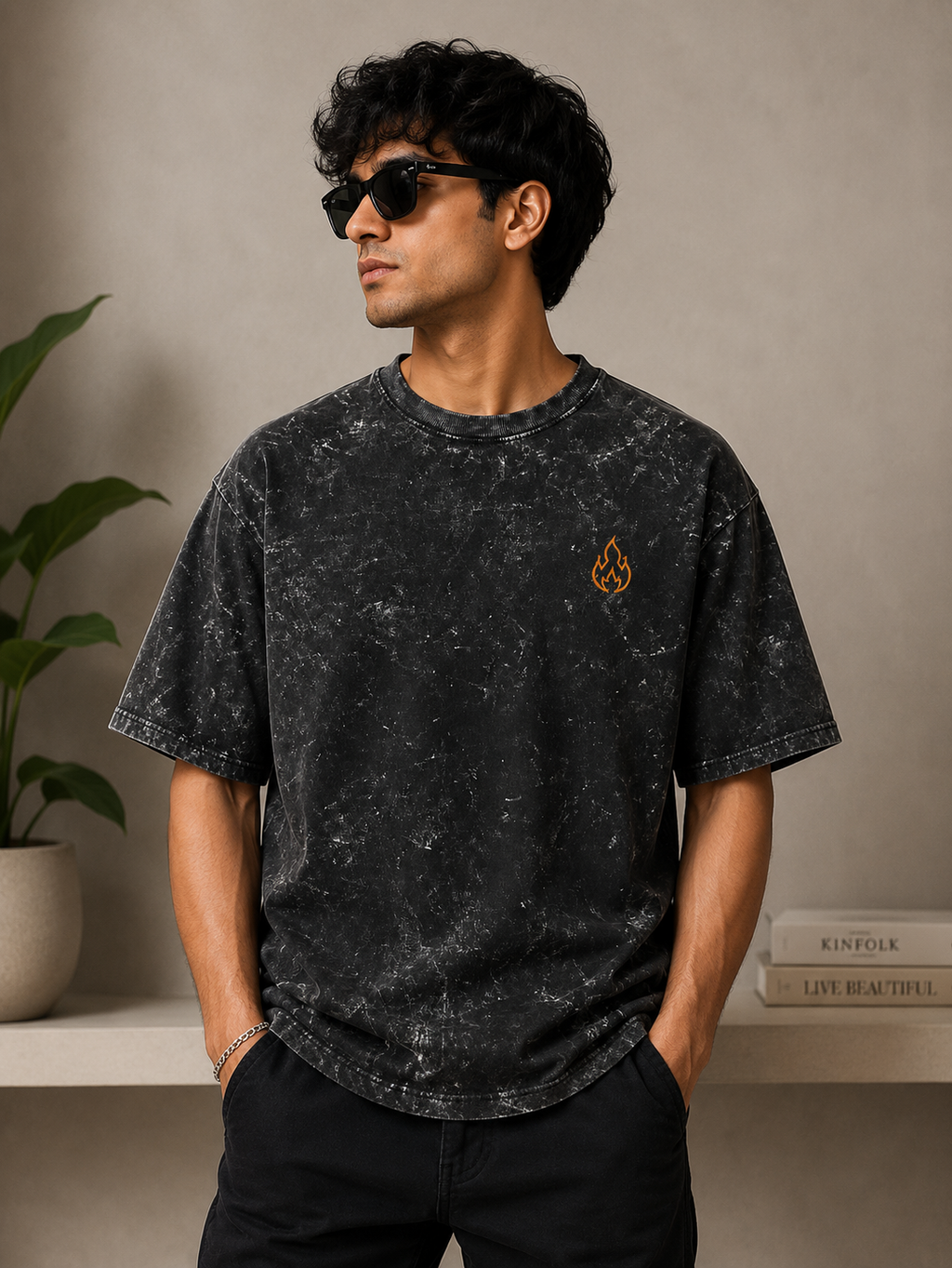 Karma : No need for Revenge Acid Wash Oversized Tee | One-of-a-Kind Streetwear