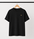 Embroidered Golden Lotus T-Shirt | Premium Minimalist Black Tee