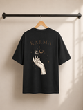 Mystical Karma Oversized Tee | Premium Celestial Hand Graphic