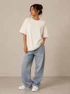 Ocean Karma Oversized Tee | Minimalist Zen Wave Graphic