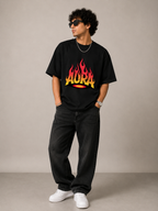 AURA Fire Graphic Unisex Tee | Vibrant Gradient Streetwear