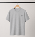 Embroidered Lord Hanuman Minimalist Unisex Tee | Premium Heather Grey Streetwear