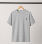 Embroidered Lord Hanuman Minimalist Unisex Tee | Premium Heather Grey Streetwear