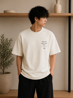 Karma Zen Enso Oversized Tee | Minimalist Spiritual Streetwear | Off White