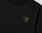 Embroidered Lord Hanuman Minimalist Unisex Tee | Premium Sacred Streetwear