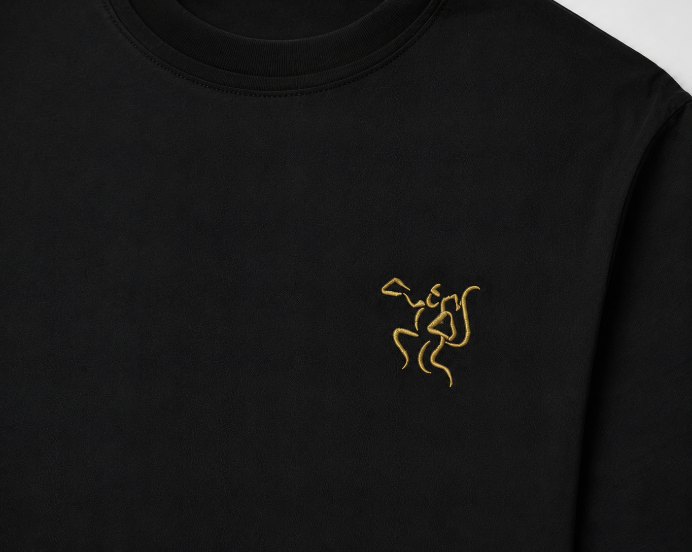 Embroidered Lord Hanuman Minimalist Unisex Tee | Premium Sacred Streetwear