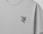 Embroidered Lord Hanuman Minimalist Unisex Tee | Premium Heather Grey Streetwear