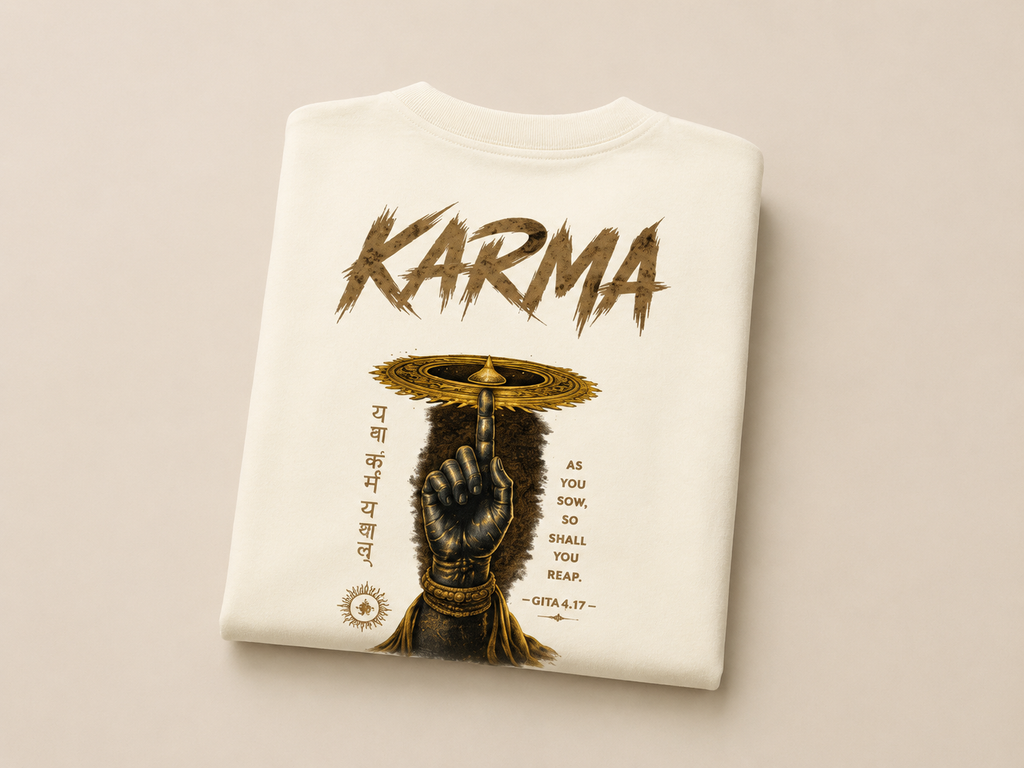 Karma Sudarshana Oversized Tee | Premium Spiritual Streetwear