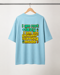 Power Saving Mode Oversized Tee | Sky Blue Tech Humor Graphic