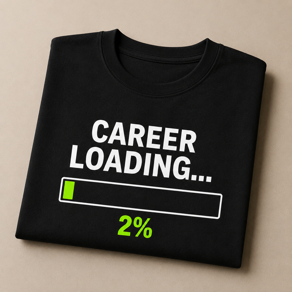 Career Loading 2% Oversized Tee | Heavyweight Tech Humor Shirt