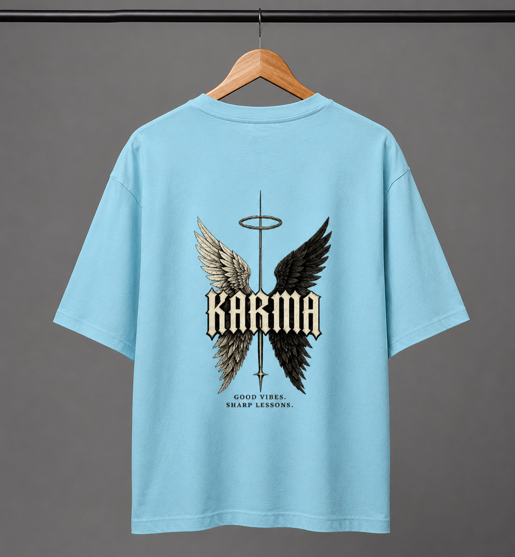 Karma Wings Oversized Tee | Gothic Streetwear