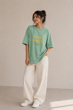 Daddy's Princess Terry Oversized Tee | Premium Gold Crown Graphic