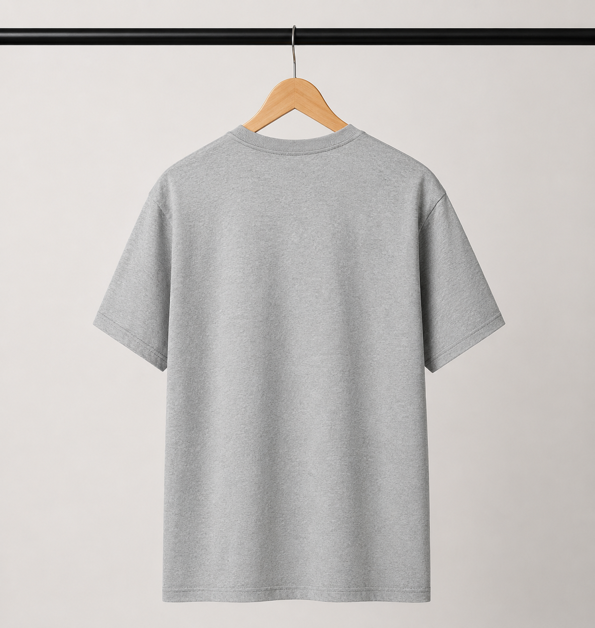 Embroidered Lord Hanuman Minimalist Unisex Tee | Premium Heather Grey Streetwear