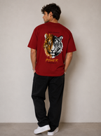 Tiger Power Oversized Tee | Motivational Urban Streetwear | Animal Edition