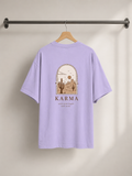 Desert Karma Oversized Tee | Lavender Boho Minimalist Graphic