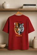 Tiger Power Oversized Tee | Motivational Urban Streetwear | Animal Edition