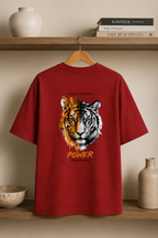 Tiger Power Oversized Tee | Motivational Urban Streetwear | Animal Edition
