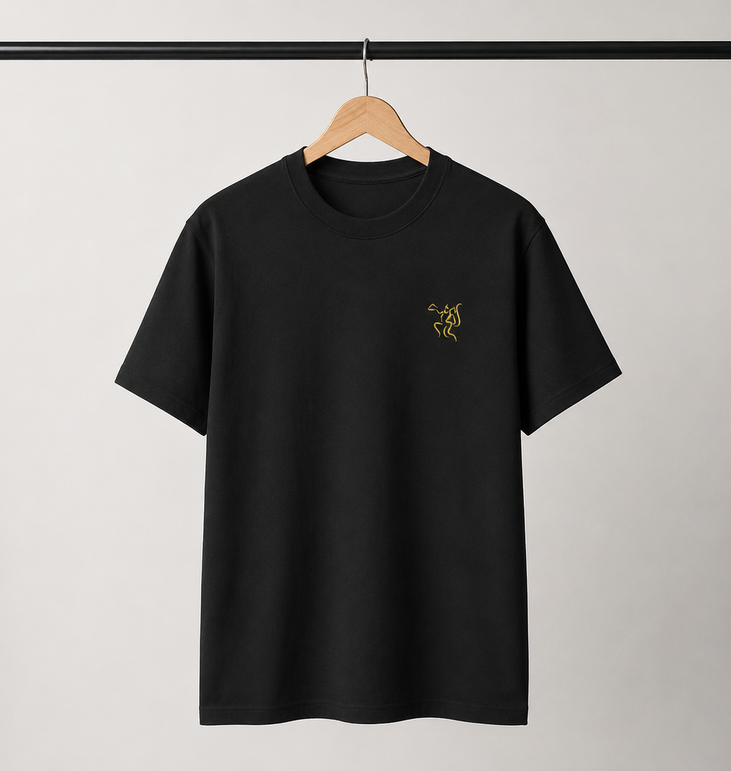 Embroidered Lord Hanuman Minimalist Unisex Tee | Premium Sacred Streetwear