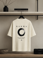 Karma Zen Enso Oversized Tee | Minimalist Spiritual Streetwear | Off White