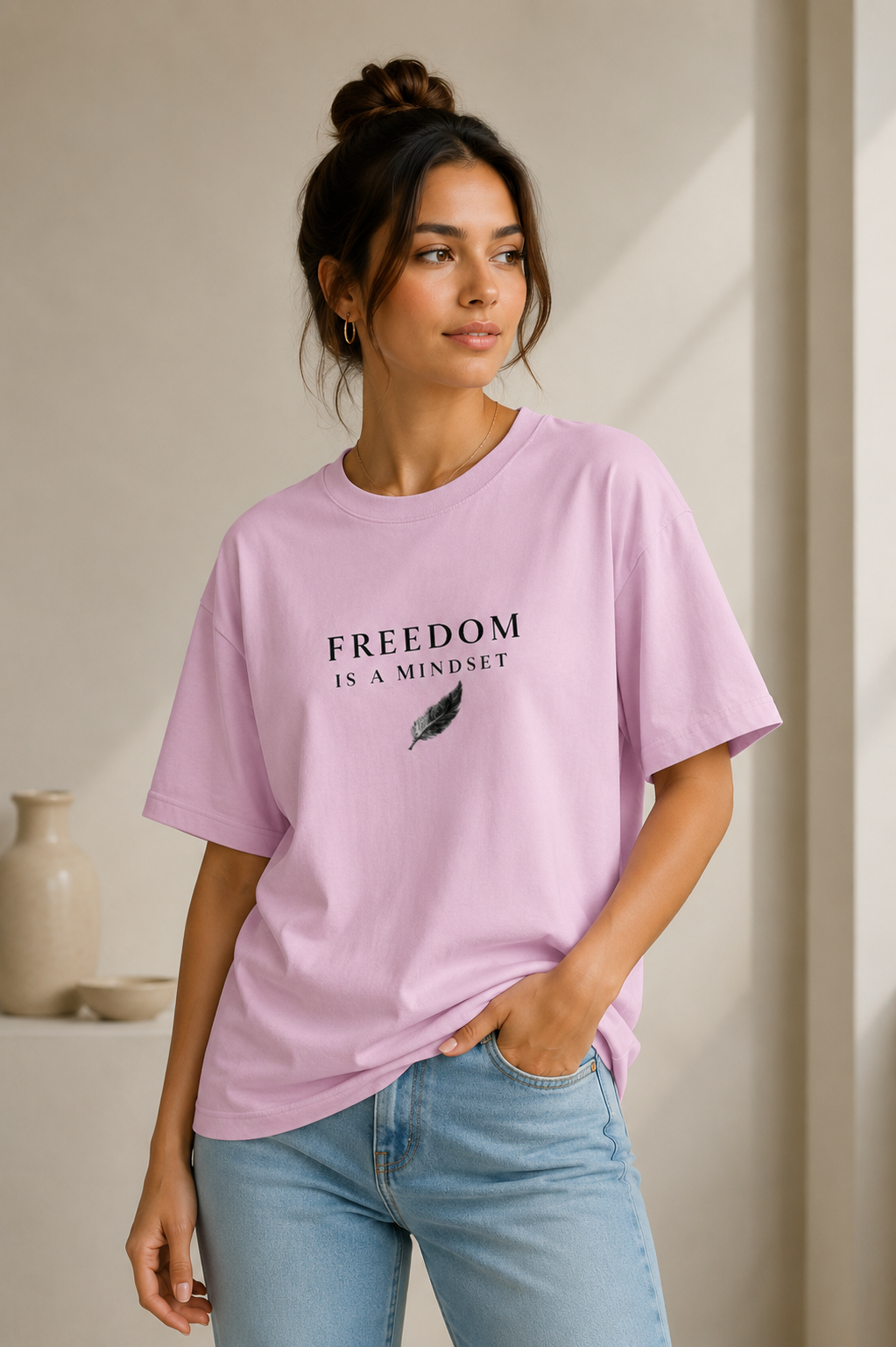 Freedom Mindset Oversized Tee | Eagle Graphic Streetwear | Animal Edition