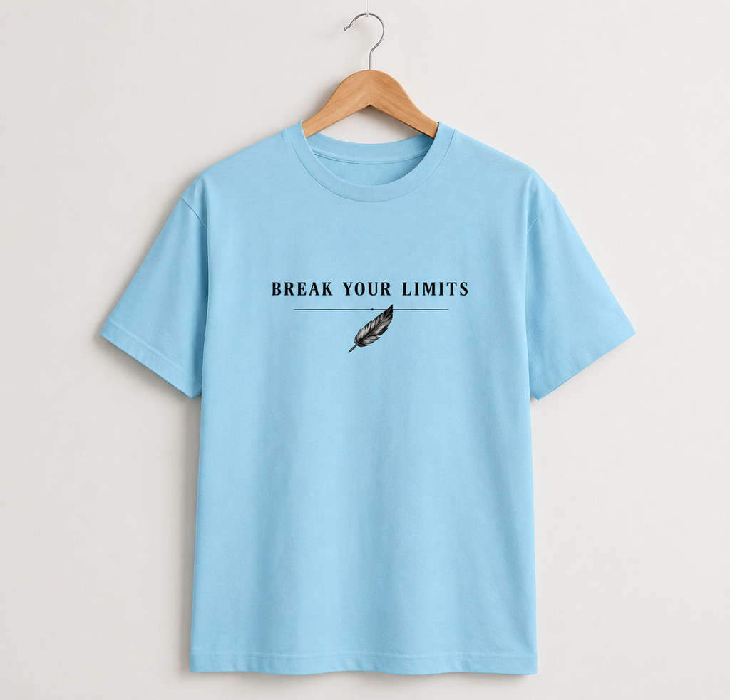 Rise Above Eagle Oversized Tee | Sky Blue Motivational Streetwear | Animal Edition