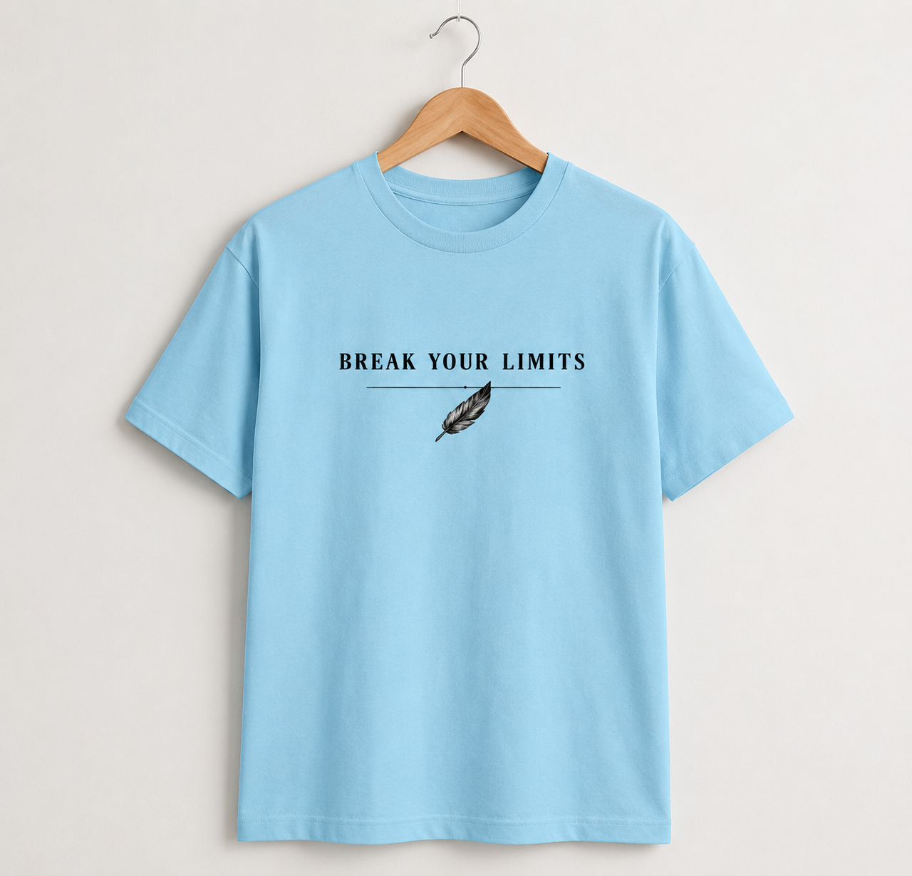 Rise Above Eagle Oversized Tee | Sky Blue Motivational Streetwear | Animal Edition