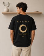 Karma Zen Enso Oversized Tee | Minimalist Spiritual Streetwear | Black