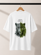 Adapt & Survive Leopard Oversized Tee | Urban Jungle Streetwear | Animal Edition