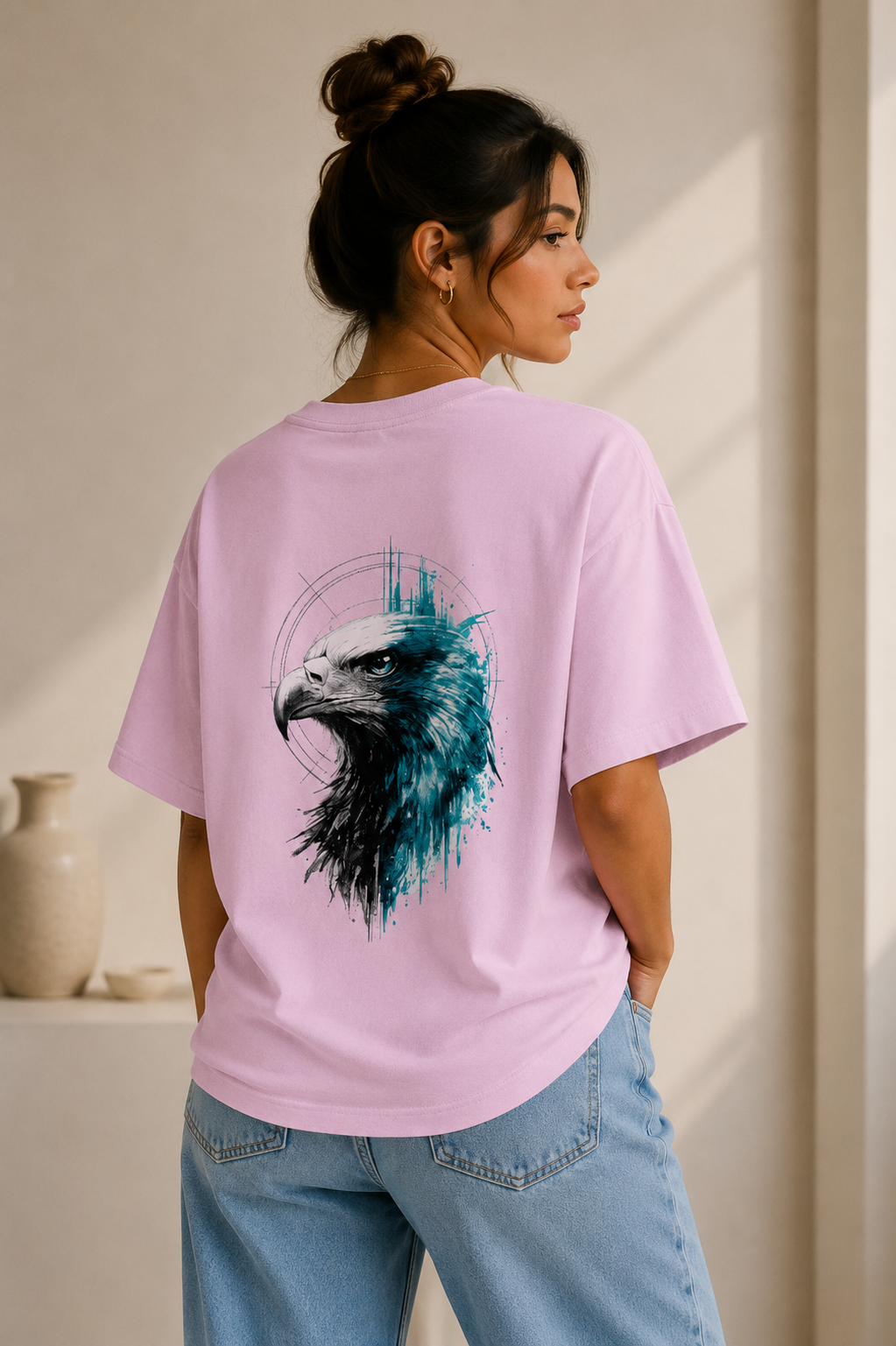 Freedom Mindset Oversized Tee | Eagle Graphic Streetwear | Animal Edition