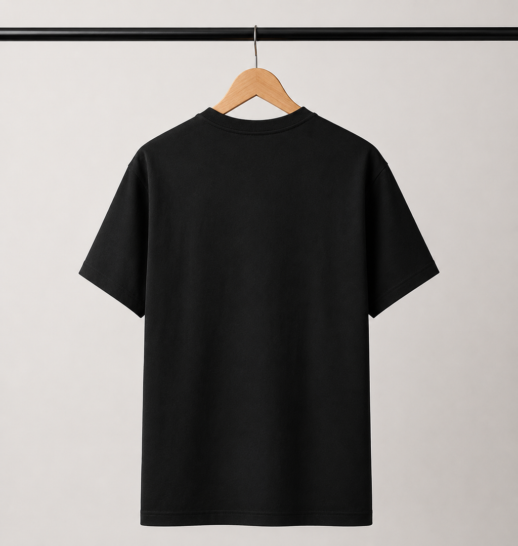 Embroidered Golden Lotus T-Shirt | Premium Minimalist Black Tee