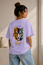 Tiger Power Oversized Tee | Motivational Urban Streetwear | Animal Edition
