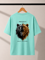 Protect What Matters Grizzly Oversized Tee | Premium Bear Streetwear | Animal Edition