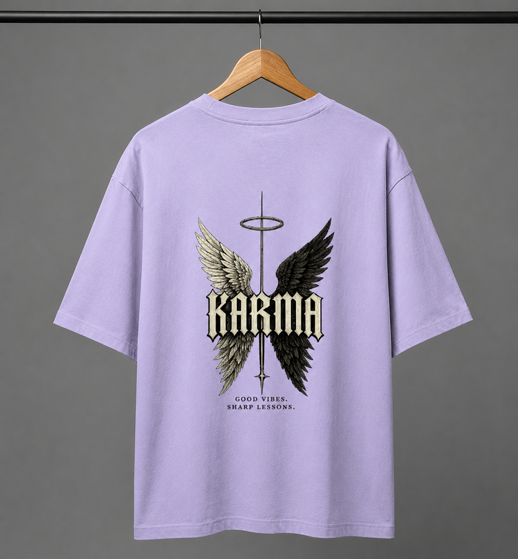 Karma Wings Oversized Tee | Gothic Streetwear