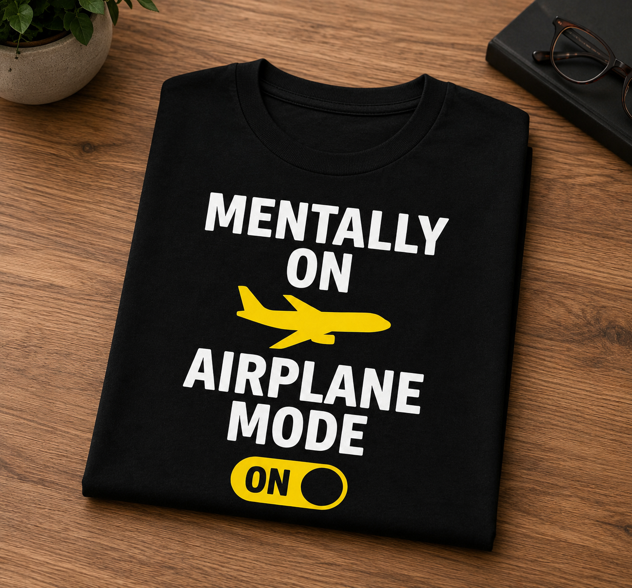 Mentally On Airplane Mode Unisex Tee | Minimalist Travel Graphic