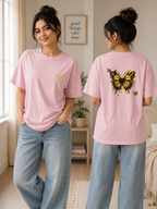 Ethereal Monarch Butterfly Oversized Tee | Urban Grunge Graphic